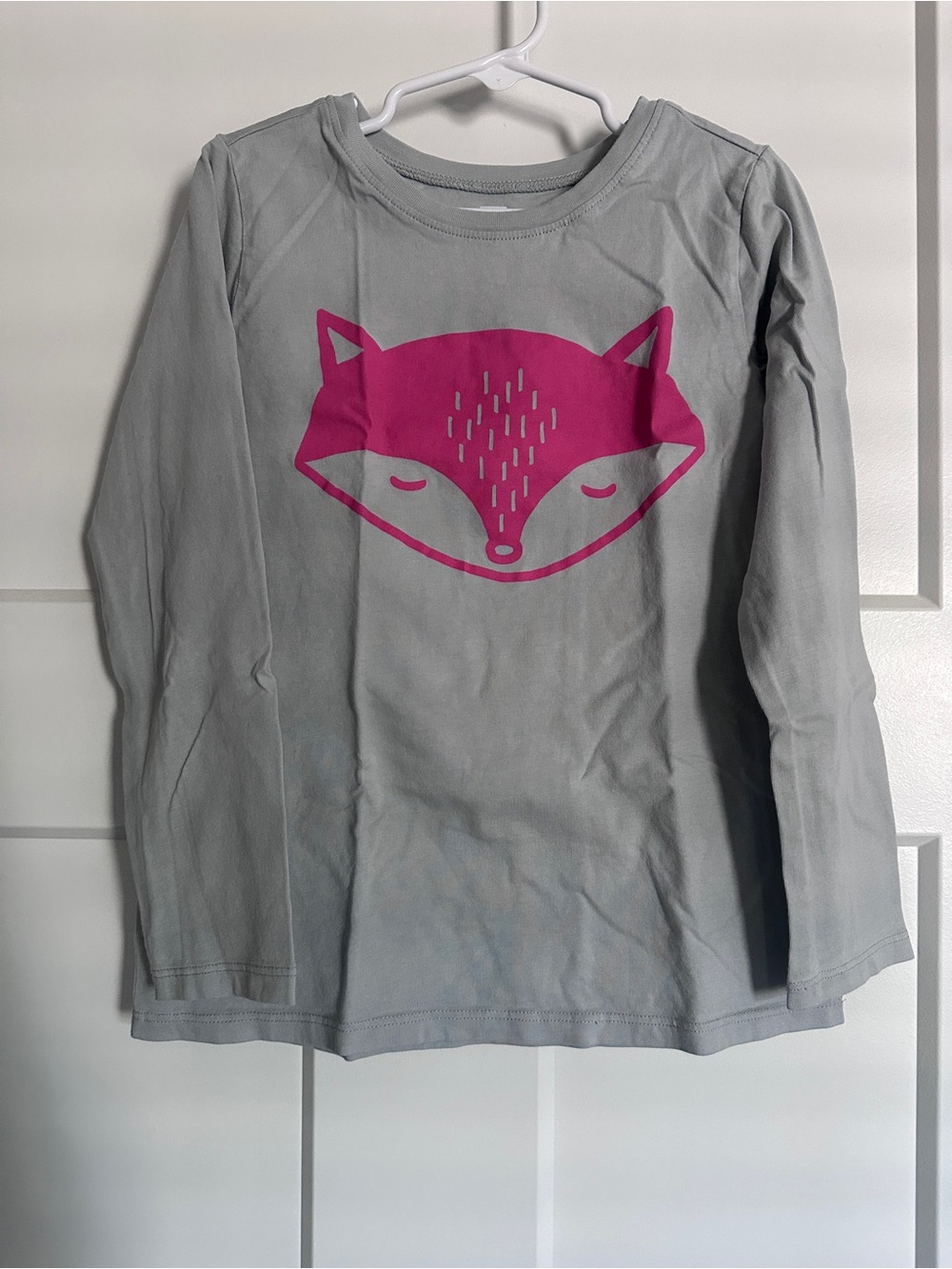 Girls' Tea Collection Gray Long-Sleeve Top with Pink Fox Graphic
